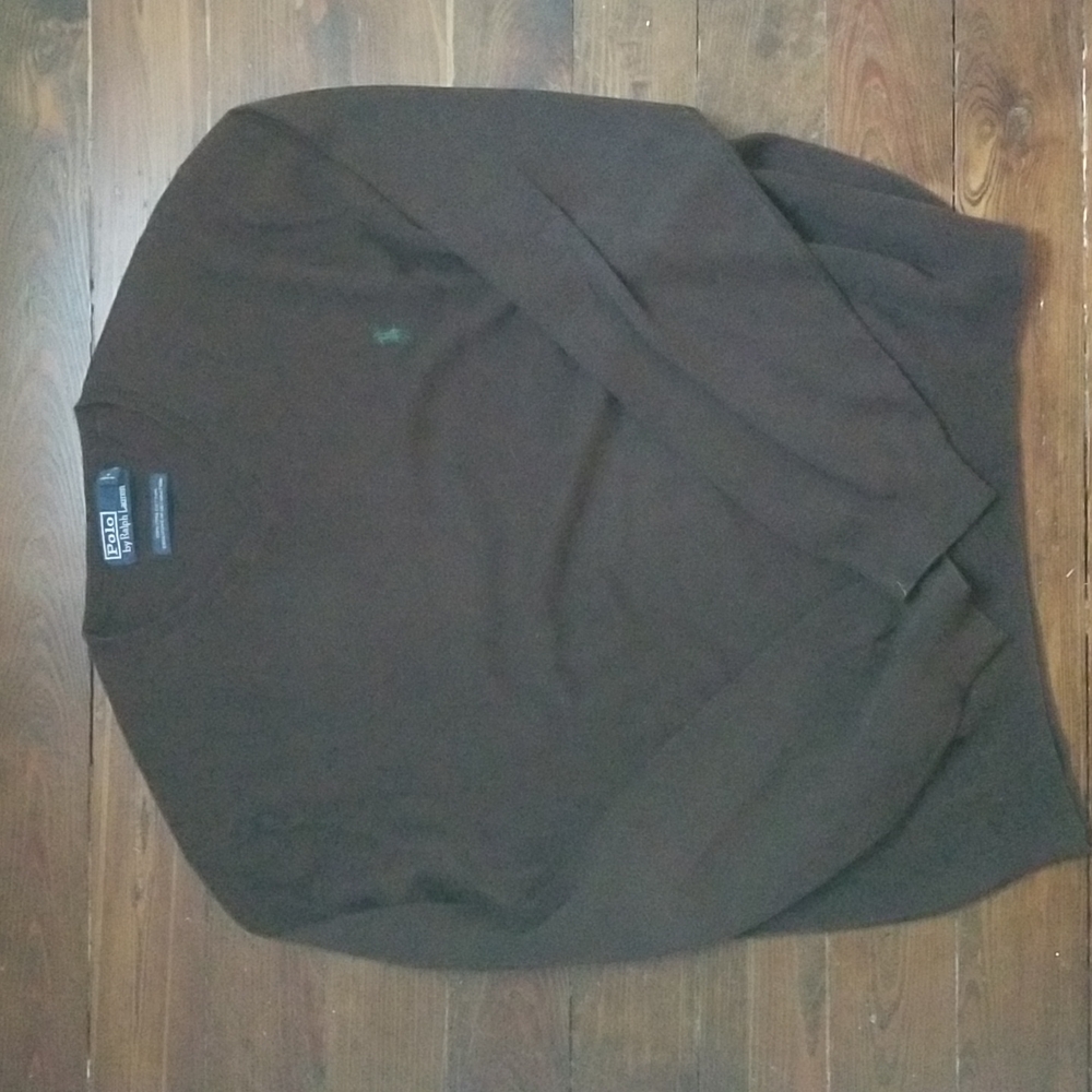 Men's Polo Ralph Lauren sweater XL,  100% Pima Cotton  brown, long sleeve
